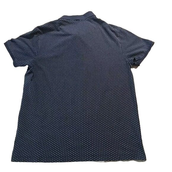 Guess Men's Short Sleeve Polo Shirt Geometric pattern Blue Large - Picture 9 of 9